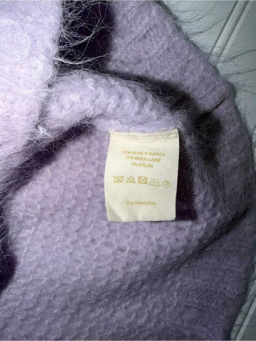 Free People Fuzzy Alpaca Wool‎ Blend Lilac Crewneck Sweater S
